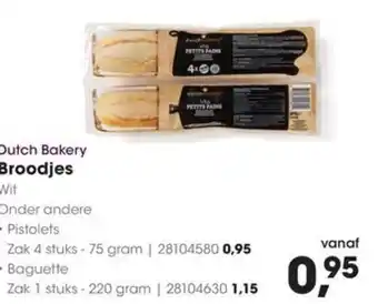 HANOS Dutch Bakery Broodjes aanbieding