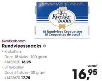 HANOS Kwekkeboom Rundvleessnacks aanbieding