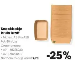 HANOS Snackbakje bruin kraft aanbieding