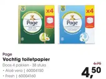 HANOS Page Vochtig toiletpapier aanbieding