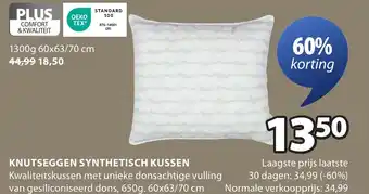 Jysk Knutseggen synthetisch kussen aanbieding