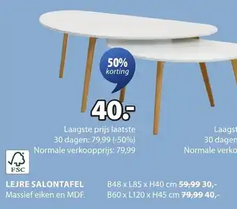 Jysk Lejre salontafel aanbieding