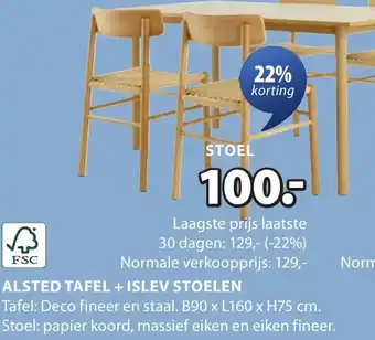 Jysk Islev stoelen aanbieding