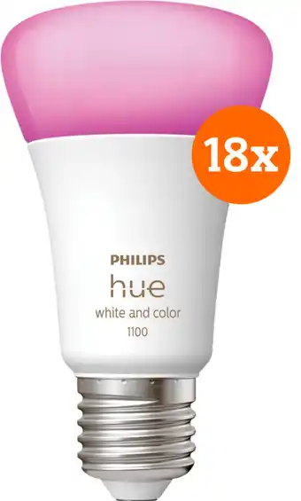 Coolblue Philips Hue White and Color E27 1100lm 18-pack aanbieding