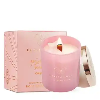 Douglas Crystallove Rose quartz soy candle & rose aanbieding