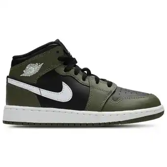 Foot Locker Jordan Aj1 Mid Unisex Schoenen - Zwart - Maat: 38 - Leer - Foot Locker aanbieding