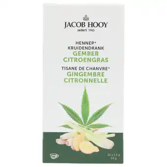 Holland & Barrett Jacob Hooy Hennep Kruidendrank Gember Citroengras (20 Theezakjes) aanbieding