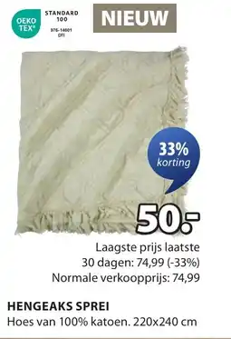 Jysk Hengeaks sprei aanbieding