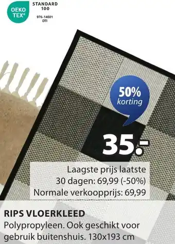 Jysk Rips vloerkleed aanbieding