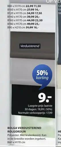 Jysk Bolga verduisterend rolgordijn aanbieding