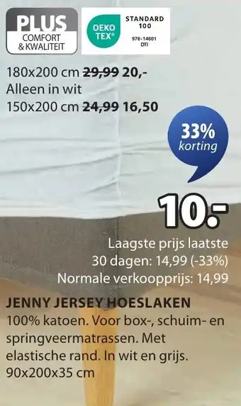 Jysk Jenny jersey hoeslaken aanbieding