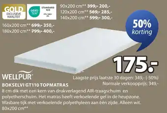 Jysk Bokselvi gt110 topmatras aanbieding