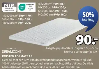 Jysk Kvisten topmatras aanbieding