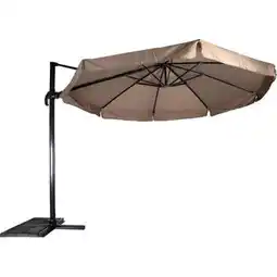 Praxis Zweefparasol Virgo Taupe Ø350 cm - inclusief kruisvoet aanbieding