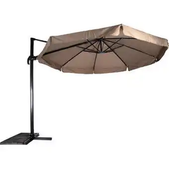 Praxis Zweefparasol Virgo Taupe Ø350 cm - inclusief kruisvoet aanbieding