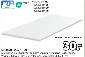 Jysk Marren topmatras aanbieding