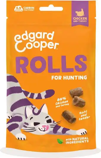 Intratuin Edgard & Cooper kattensnack Rolls kip met kalkoen 45 g aanbieding