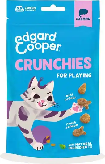 Intratuin Edgard & Cooper kattensnack Crunchies zalm 50 g aanbieding