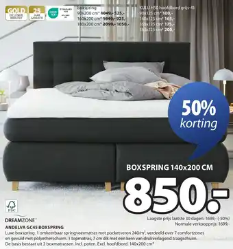 Jysk Andelva gc45 boxspring aanbieding