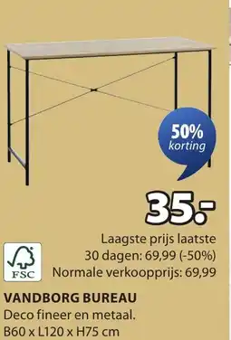 Jysk VANDBORG BUREAU aanbieding