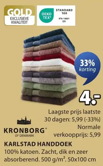 Jysk Karlstad handdoek aanbieding