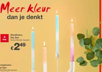 Kik Staafkaars Dip Dye aanbieding