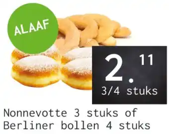 Naanhof Nonnevotte 3 stuks of Berliner bollen 4 stuks aanbieding