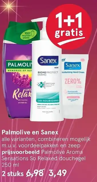 Etos Palmolive en Sanex 250ml aanbieding