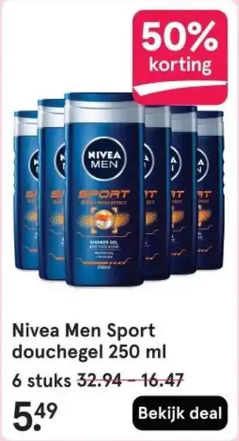 Etos Nivea Men Sport douchegel aanbieding