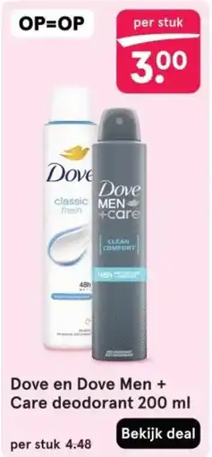 Etos Dove en Dove Men + Care deodorant aanbieding