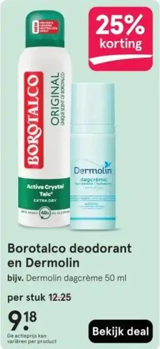 Etos Borotalco deodorant en Dermolin aanbieding