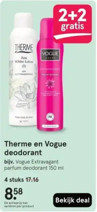 Etos Therme en Vogue deodorant aanbieding