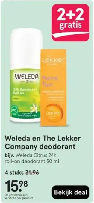 Etos Weleda en The Lekker Company deodorant aanbieding