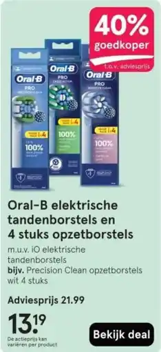 Etos Oral B elektrische tandenborstels en 4 stuks opzetborstels aanbieding