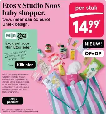 Etos Etos x Studio Noos baby shopper aanbieding