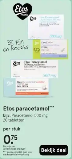 Etos Etos paracetamol aanbieding