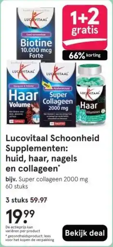 Etos Lucovitaal Schoonheid Supplementen: huid, haar, nagels en collageen aanbieding