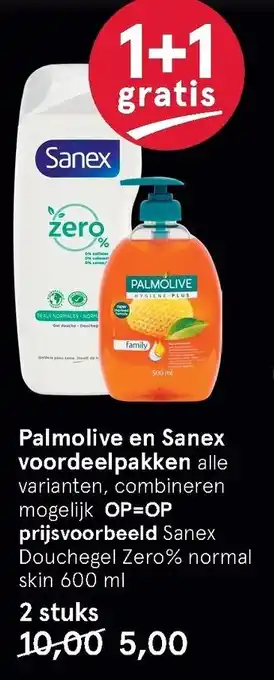 Etos Palmolive en Sanex voordeelpakken 600ml aanbieding