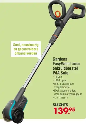 Enorm Gardena EasyWeed accu onkruidborstel P4A Solo aanbieding