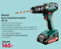 Enorm Metabo Accu klop / boormachine SB 18 aanbieding