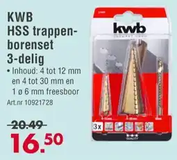 Enorm KWB HSS trappenborenset 3 delig aanbieding