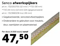 Bouwcenter Senco afwerkspijkers aanbieding