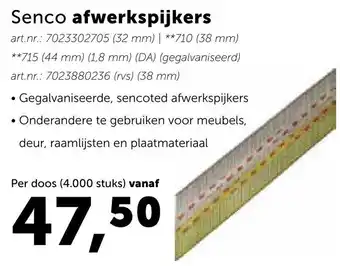 Bouwcenter Senco afwerkspijkers aanbieding