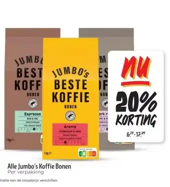 Jumbo Alle Jumbo's Koffie Bonen aanbieding