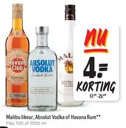 Jumbo Malibu likeur, Absolut Vodka of Havana Rum aanbieding