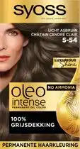 Bol.com 3x Syoss Oleo Intense Haarverf 5-54 Licht Asbruin aanbieding