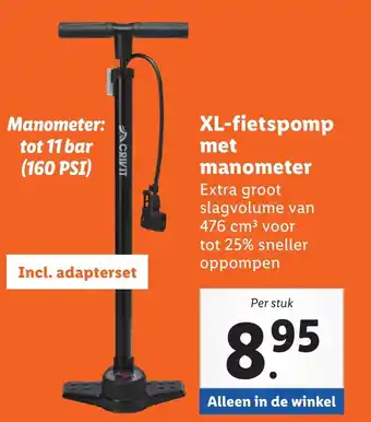 Lidl XL fietspomp met manometer aanbieding