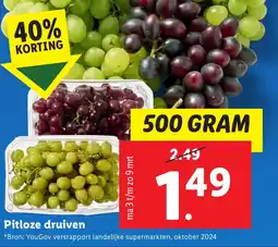 Lidl Pitloze druiven aanbieding