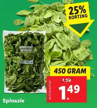 Lidl Spinazie aanbieding