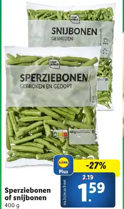 Lidl Sperziebonen of snijbonen aanbieding